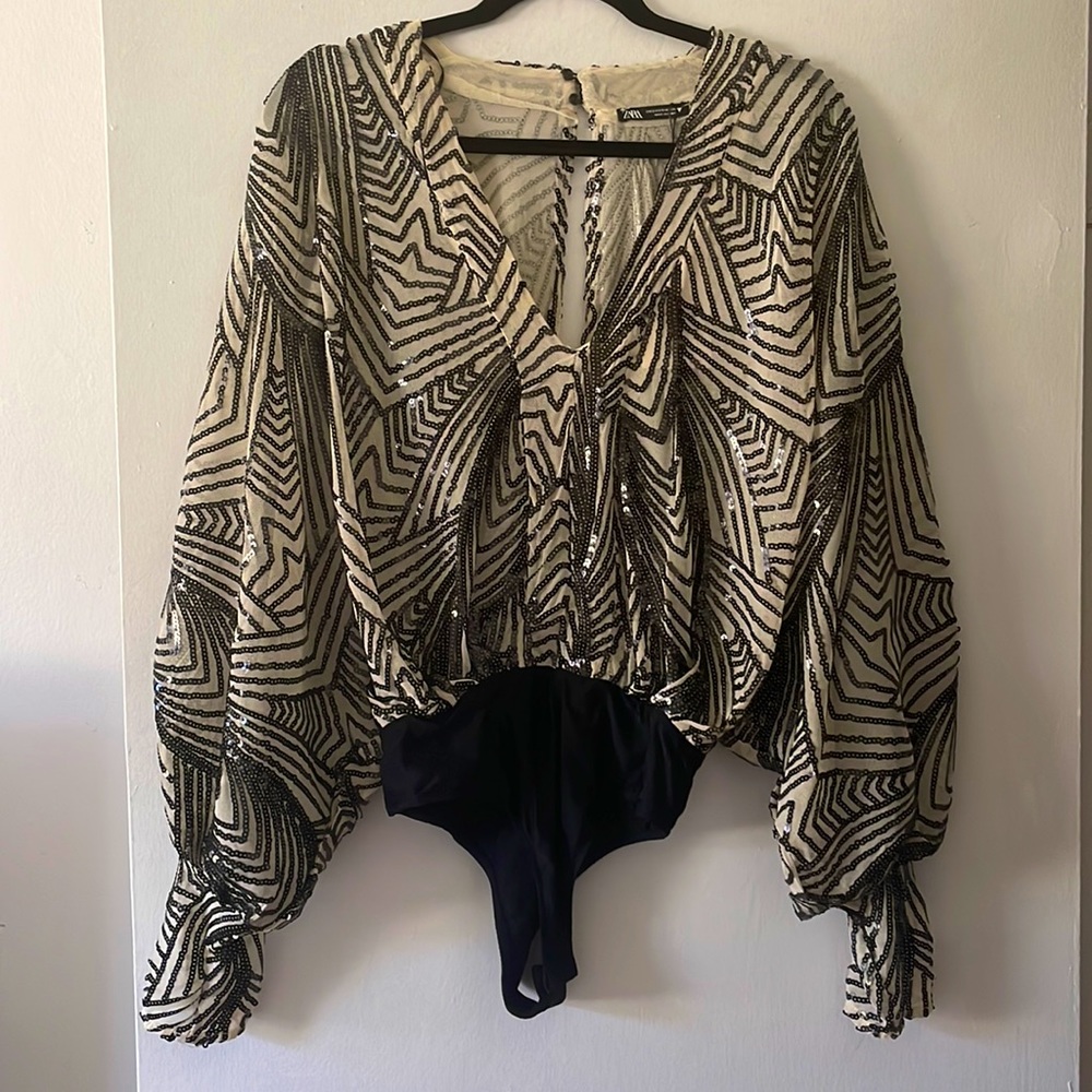 Brand New Zara Sequin bodysuit. Never worn!